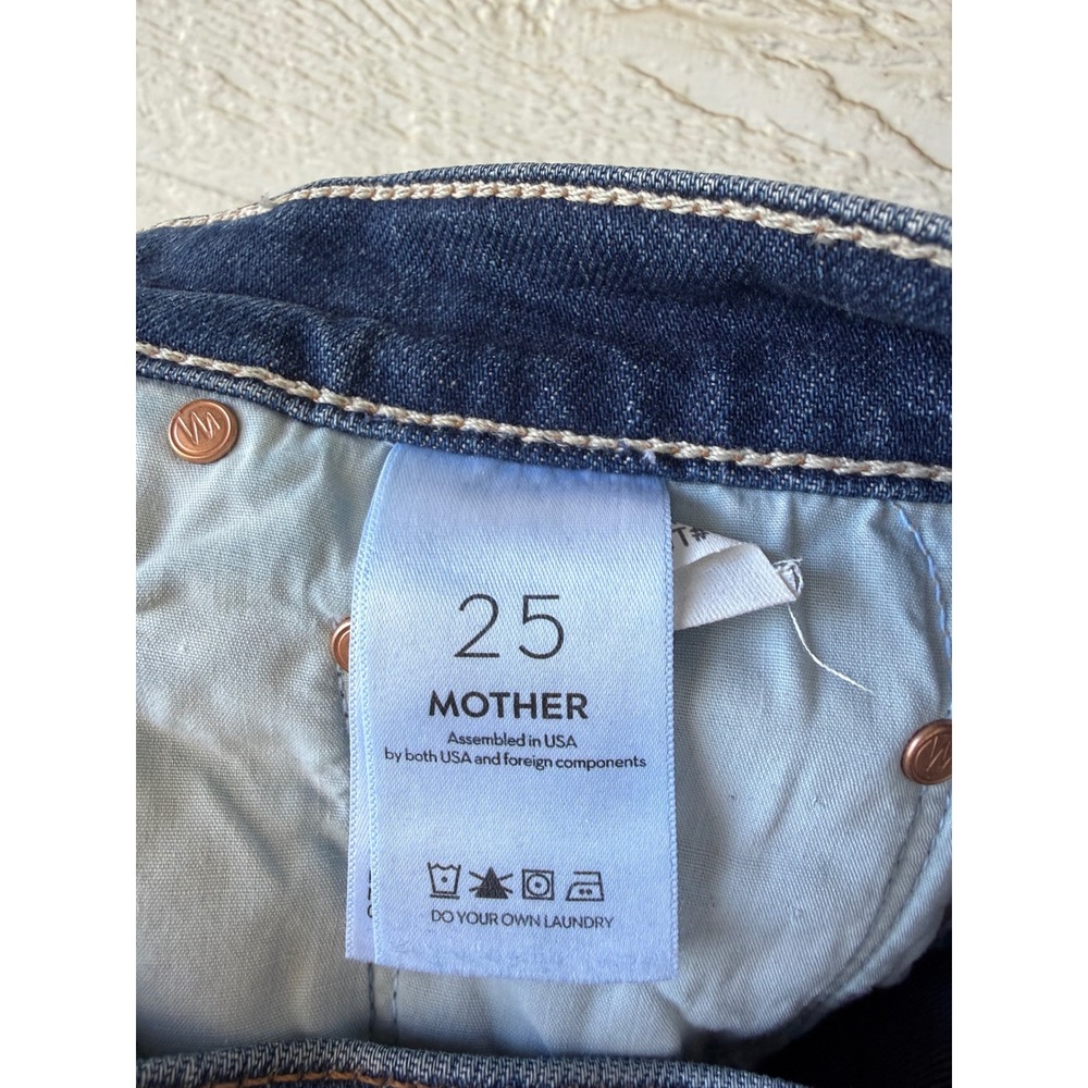 Mother Superior High Waisted Study Hover Jeans Treating Myself Blue Size 25 - Picture 5 of 7